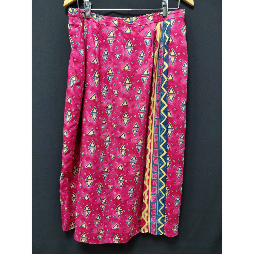 Pendleton Classic Rayon Pink Geometric Print Skir… - image 1